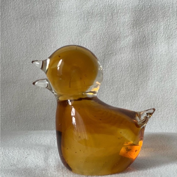 pair of vintage mid century modern mcm glass bird paperweights - Picture 3 of 5